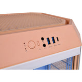 Thermaltake the tower 300 - peach fuzz mini tower behuizing (perzik | 3x usb-a | tempered glass)