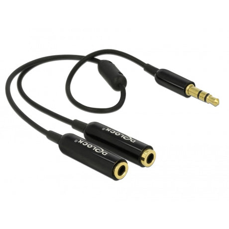 Delock câble répartiteur audio jack stéréo mâle 3,5 mm > 2x câble répartiteur jack stéréo femelle (noir)