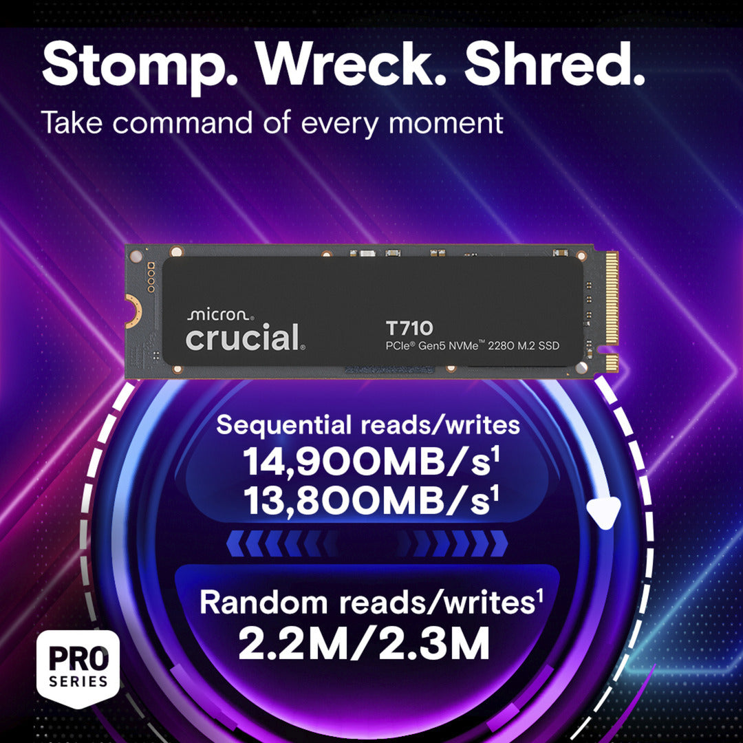 SSD Crucial T710 1 To (PCIe 5.0 x4, NVME 2.0, M.2 2280)