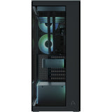 Boîtier tour midi Arctic xtender vg (noir (mat) | 2x USB-A | 1x USB-C | RVB | verre trempé)