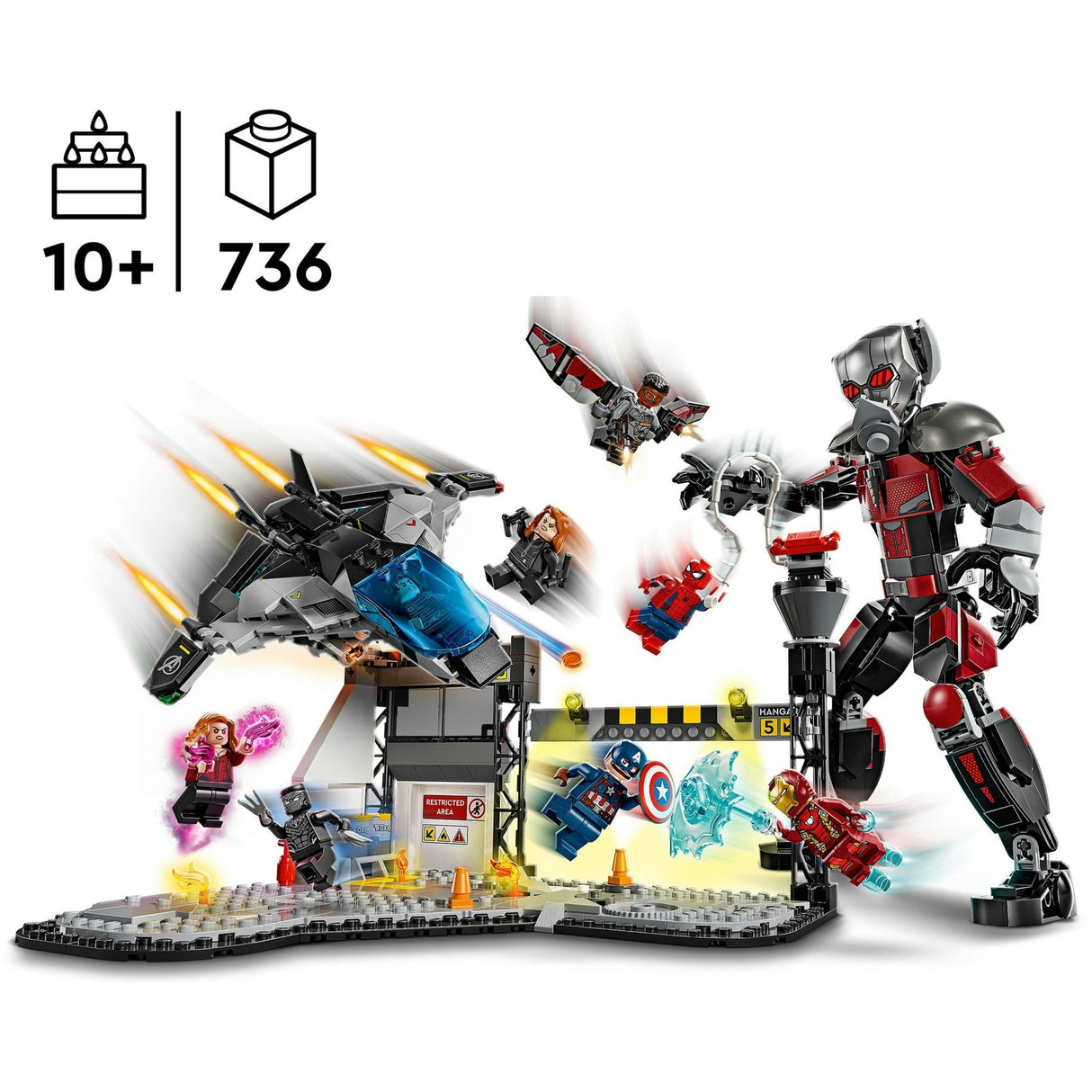 Lego super heros 76314 scène d'action de la guerre civile de Captain America