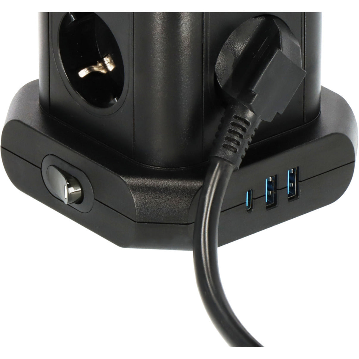 Tour multiprise Brennerstuhl avec 8 multiprises disposées à 45° (noir, 2x USB-A, 1x USB-C Power Delivery)