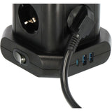Tour multiprise Brennerstuhl avec 8 multiprises disposées à 45° (noir, 2x USB-A, 1x USB-C Power Delivery)