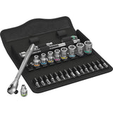 Wera 8100 sa 7 jeu de cliquets métalliques zyklop carré traversant 1 jeu de 4 outils (28 pièces)