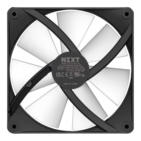 Nzxt f140 rgb core ventilateur de boîtier (noir, 140 x 140 x 26 mm, pwm, sans contrôleur)