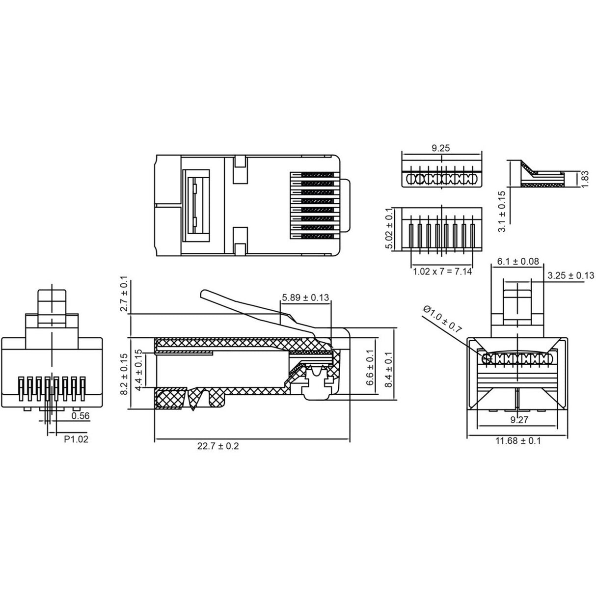 Prise Goobay rj45, prise stp cat 5e (gris, 10 pièces)