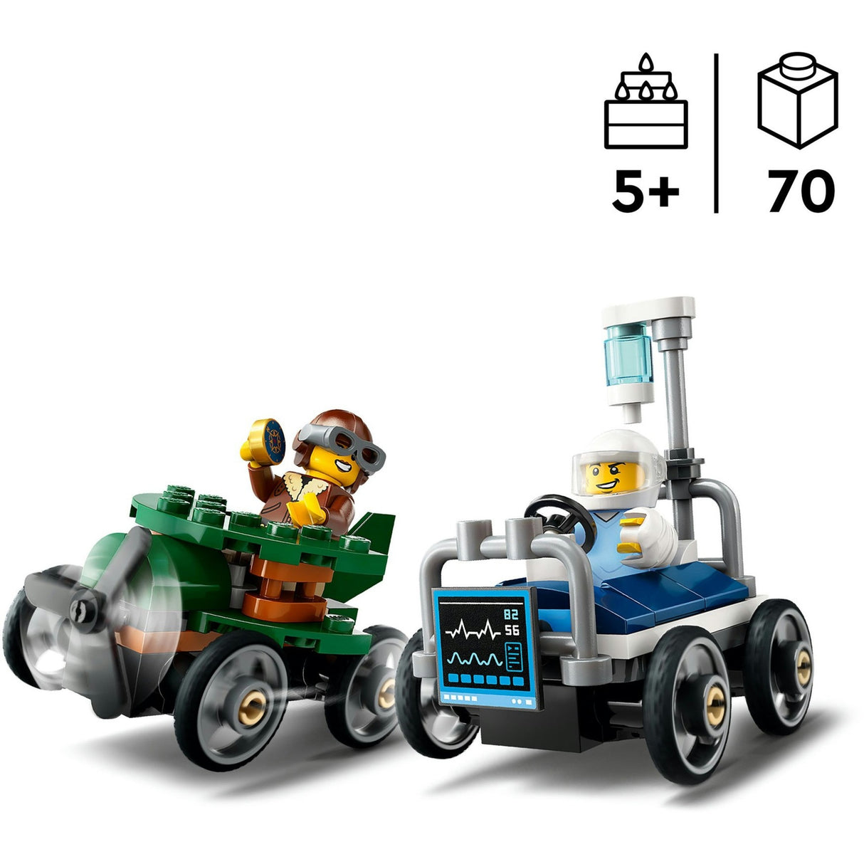 Pack voiture de course Lego city 60459 : avion contre lit d'hôpital