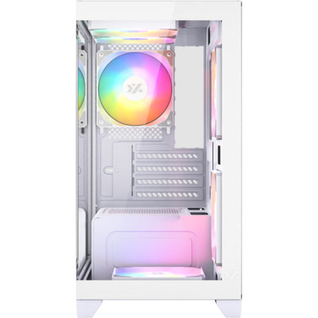 Boîtier tour midi Xyz pc gear Titanium View Lite (blanc | 2x USB-A | verre trempé)