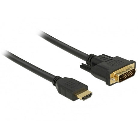Delock Câble adaptateur bidirectionnel HDMI > DVI (24+1) (noir, 2 mètres)