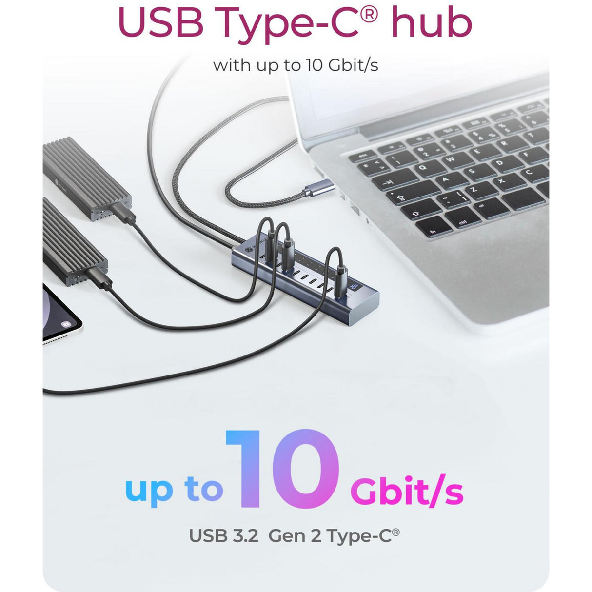 Boîte glacée ib-hub1450-c31 hub usb (anthracite)