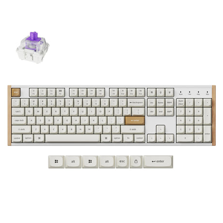 Clavier mécanique Keychron K10 HE-Q1 RGB (blanc, disposition US (QWERTY), nébuleuse magnétique Gateron à double rail, 100 %, LED RVB, PBT osa double-shot, hot swap, USB-C | 2,4 GHz | Bluetooth 5.1)