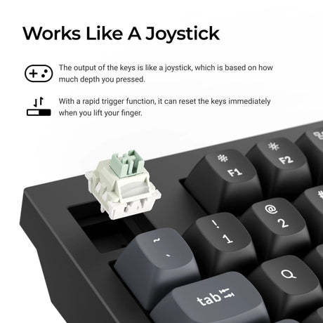 Keychron q5 he 8k magnetic switch keyboard (wit, us lay-out (qwerty), ultra-fast lime, 96%, rgb leds, osa double-shot pbt, hot swap, knob)