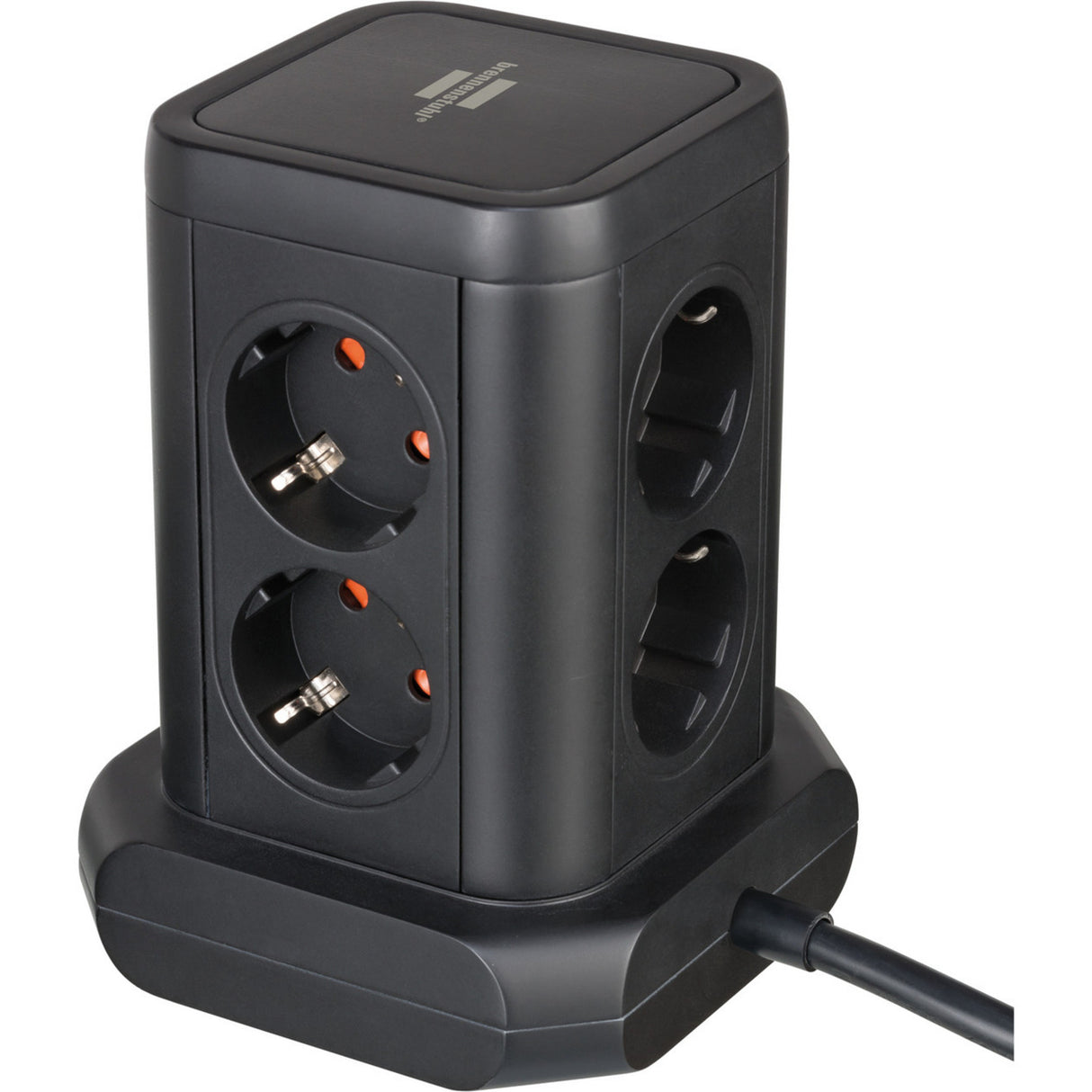 Tour multiprise Brennerstuhl avec 8 multiprises disposées à 45° (noir, 2x USB-A, 1x USB-C Power Delivery)