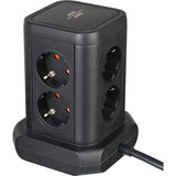 Tour multiprise Brennerstuhl avec 8 multiprises disposées à 45° (noir, 2x USB-A, 1x USB-C Power Delivery)