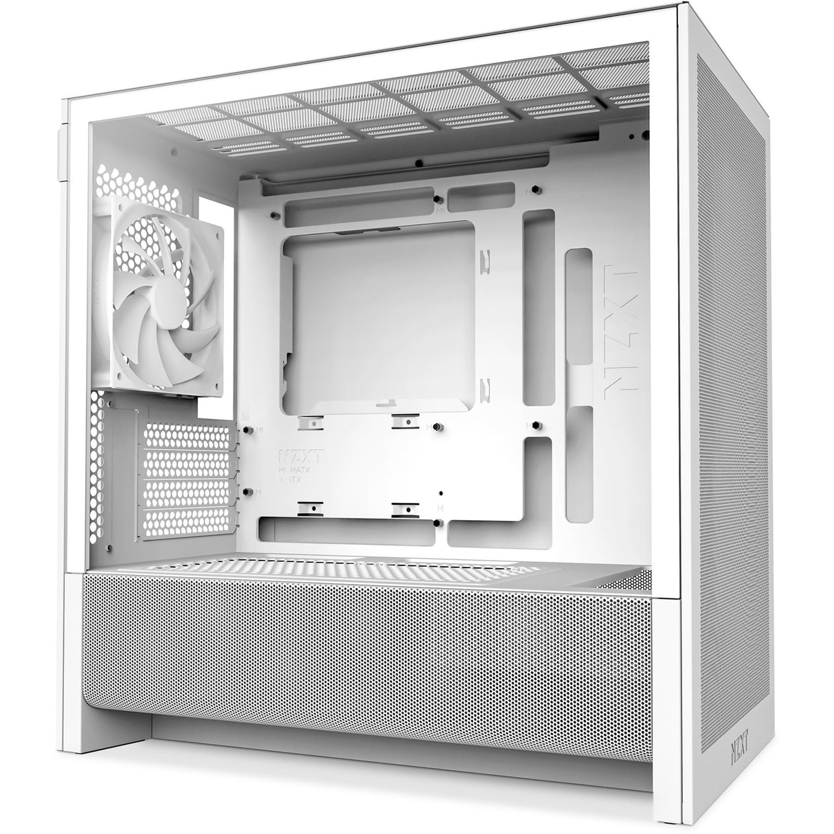 Boîtier tour midi Nzxt h3 flow (blanc (mat) | 1x USB-A | 1x USB-C | verre trempé)
