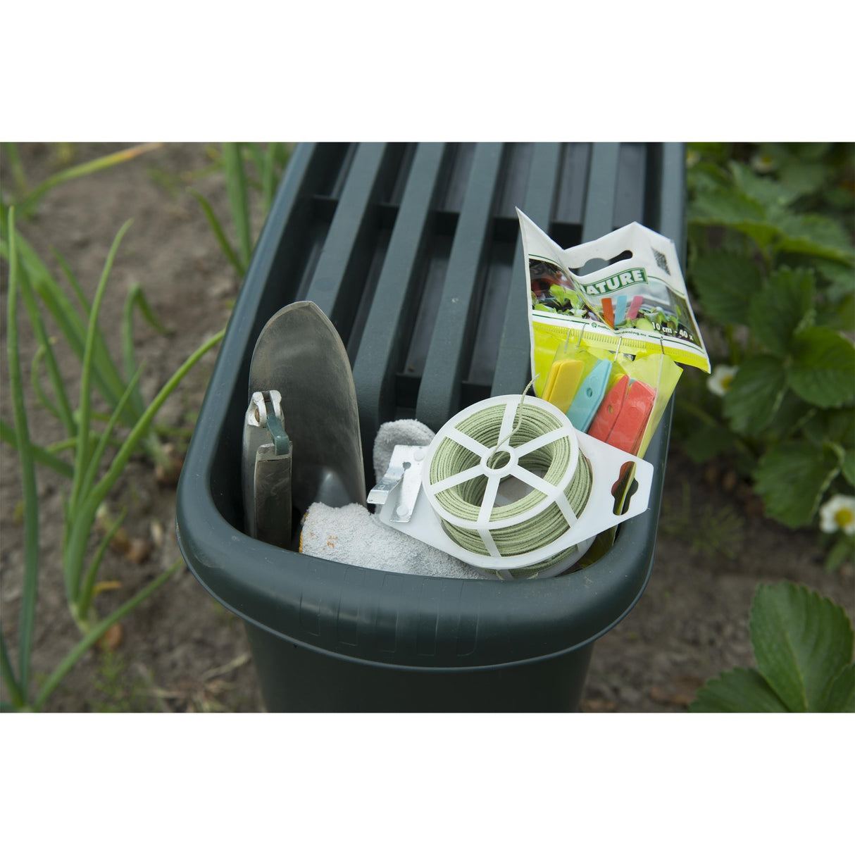 Banc de jardin nature 2 en 15 65,5x25x34 cm vert