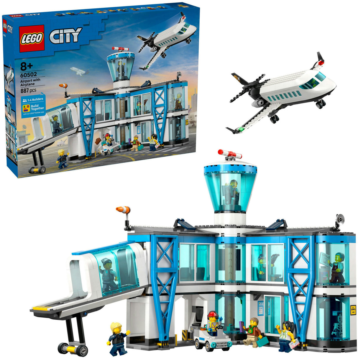 Lego city - aéroport avec jouets de construction d'avion (60502)