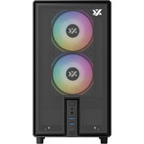 Boîtier tour midi Xyz pc gear atom (noir | 2x USB-A | 1x USB-C | verre trempé)