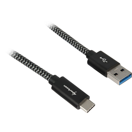 Câble Sharkoon USB 3.2, USB-A > USB-C (gris noir, 0,5 mètre)