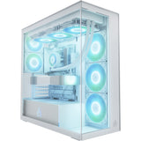 Boîtier tour midi Arctic xtender (blanc | 2x USB-A | 1x USB-C | RVB | verre trempé)