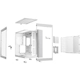 Soyez silencieux! boîtier tour midi light base 600 dx (blanc | 2x USB-A | 1x USB-C | RGB | verre trempé)