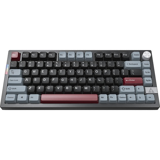 Clavier mécanique Montech mkey pro dark rgb (noir, disposition américaine (qwerty), gateron g pro jaune, 75 %, remplaçable à chaud, rgb, double-shot pbt, usb-c | 2,4 ghz | bluetooth 5.2)