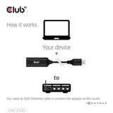 Adaptateur Ethernet M-F Club 3D USB-C vers RJ45 5 Gbit/s (noir)