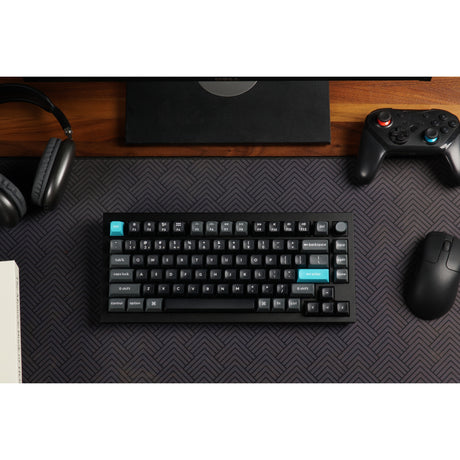 Keychron q1 ultra-m3 8k wireless custom mechanical keyboard (zwart, us lay-out (qwerty), silk pom brown, 75%, rgb, hot swap, 8k, 2.4 ghz | bluetooth 5.2 | usb-c)