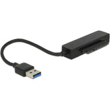 Delock Convertisseur USB-A 3.2 > Prise SATA 22 broches (noir, 0,15 mètres)