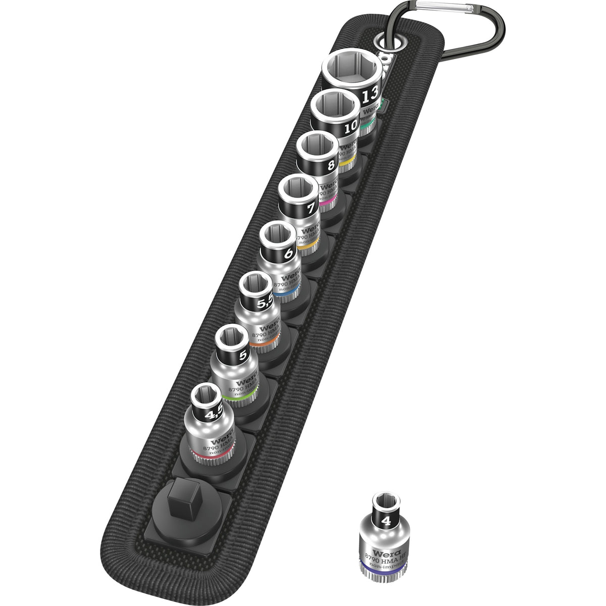 Wera Belt a 1 jeu de douilles zyklop clé à douille (noir, 10 pièces, avec fonction de maintien, avec 1 4 entraînements)