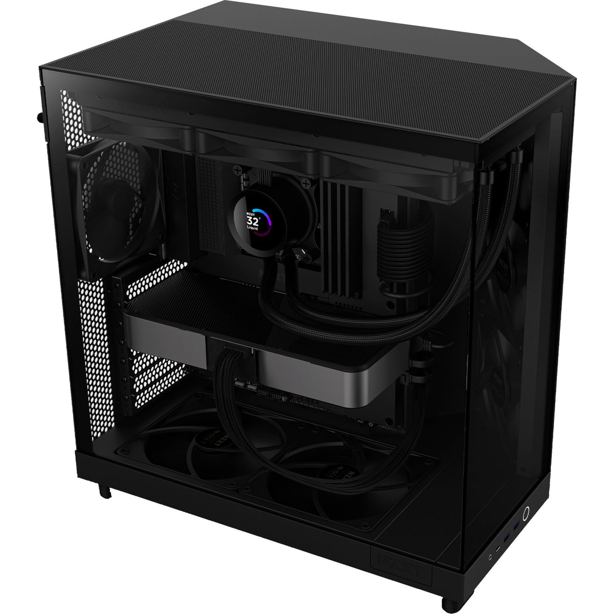 Boîtier tour midi Nzxt h6 flow (noir | 2x USB-A | 1x USB-C | verre trempé)