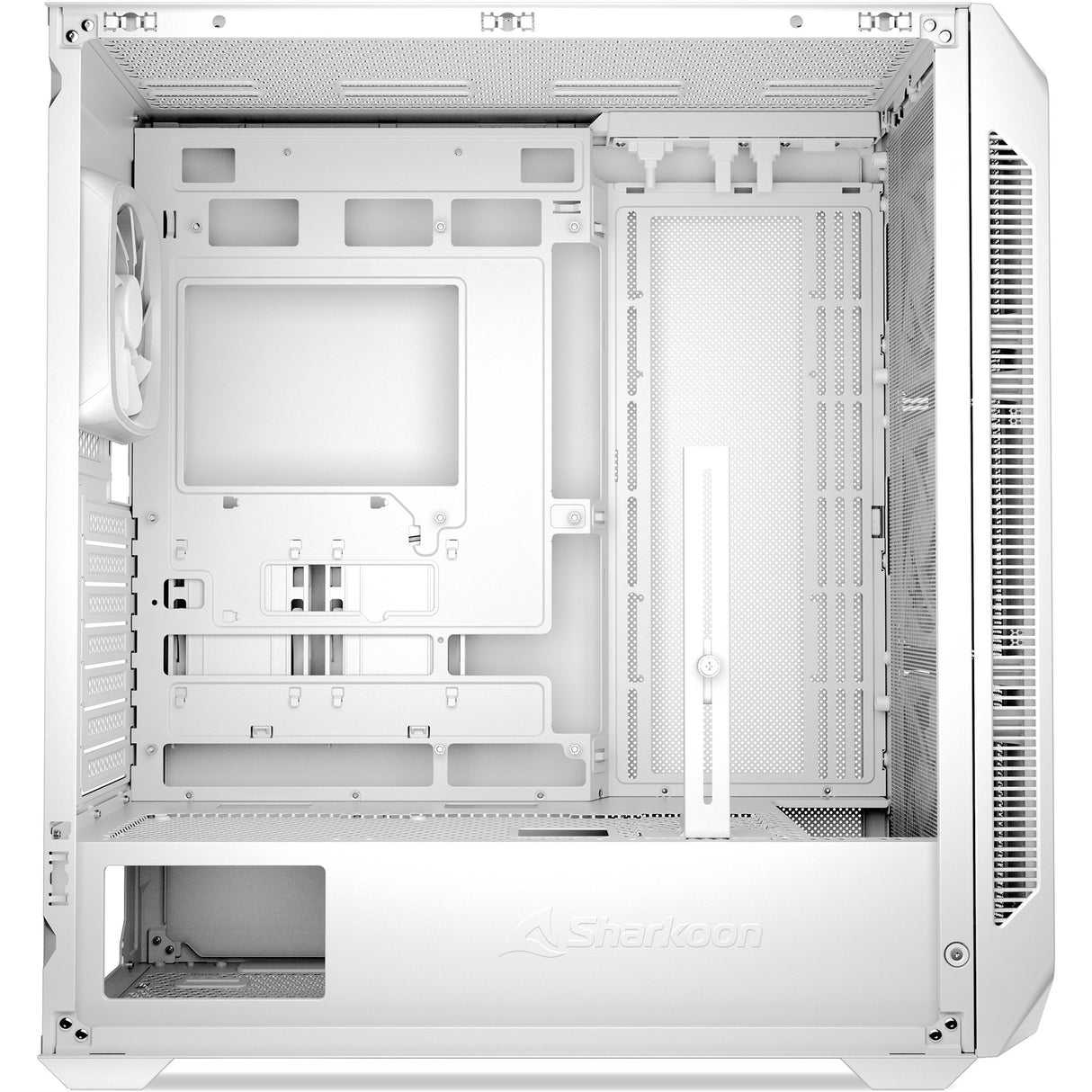 Boîtier tour midi Sharkoon ak5m rgb (blanc | 2x usb-a | 1x usb-c | rgb | verre trempé)