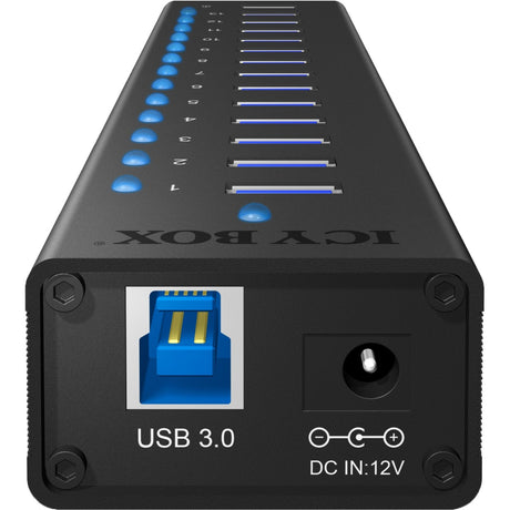 Icy box ib-ac6113 Hub USB (noir, 13x USB 3.0, 1x port de chargement USB)
