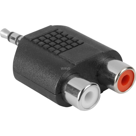 Adaptateur Goobay jack 3,5 mm > 2x tulipe (noir, stéréo)