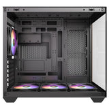 Boîtier tour midi argb en bois Antec cx800 (couleur bois noir | 1x USB-A | 1x USB-C | verre trempé)