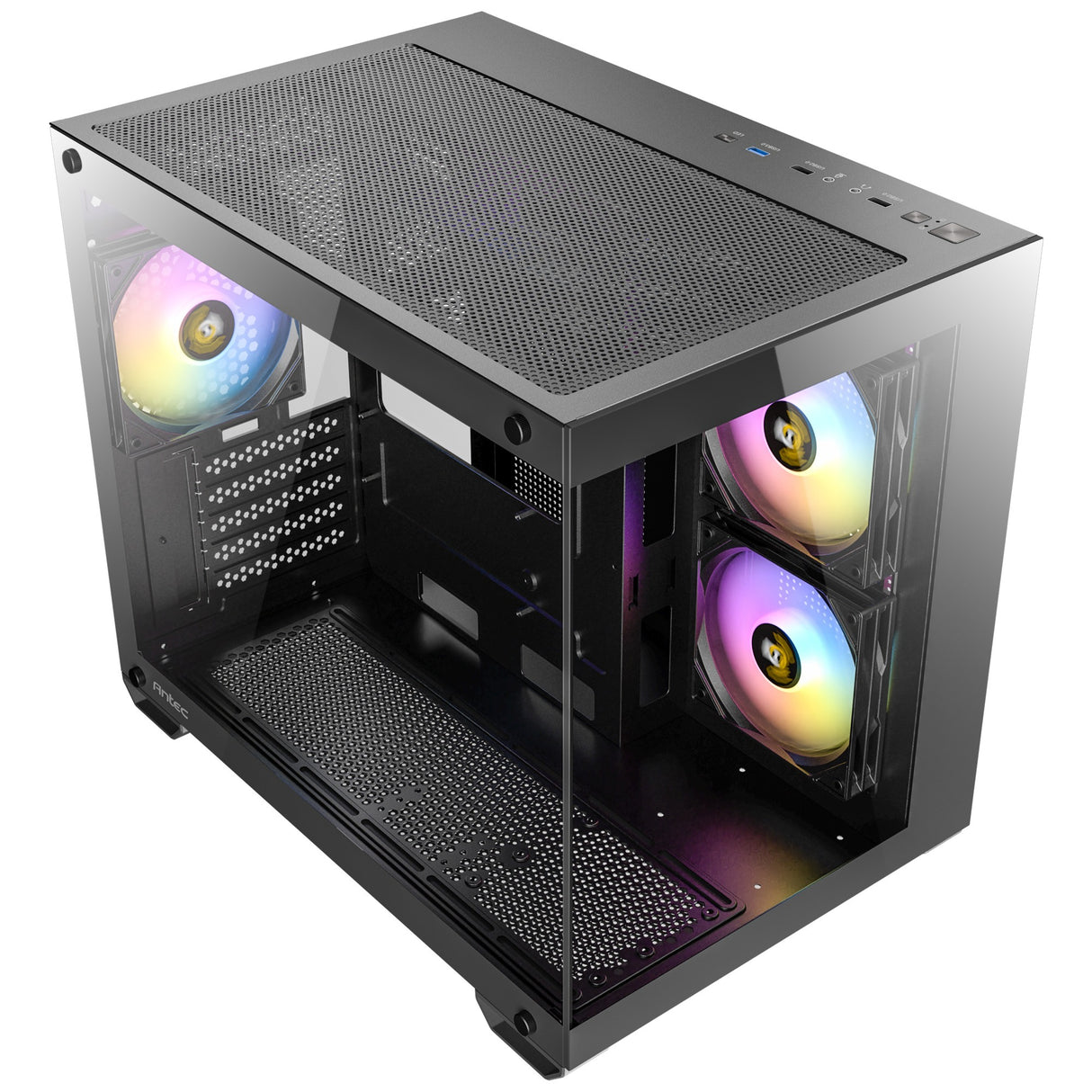 Boîtier mini tour Antec cx600m argb (noir | 3x usb-a | verre trempé)