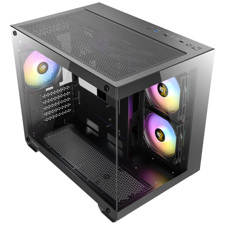 Boîtier mini tour Antec cx600m argb (noir | 3x usb-a | verre trempé)
