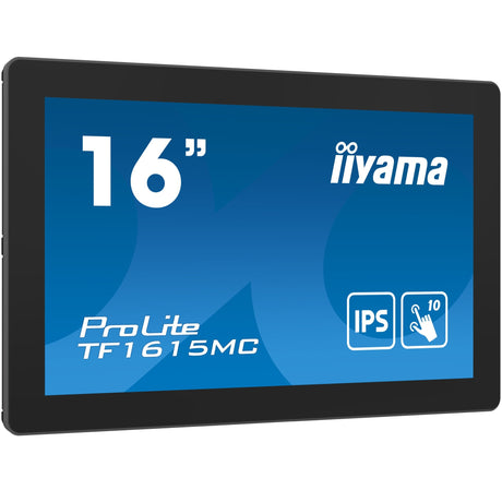 Moniteur tactile Iiyama Prolite TF1615MC-B1 16 (noir, HDMI, DisplayPort, VGA, USB-B, RJ-45)