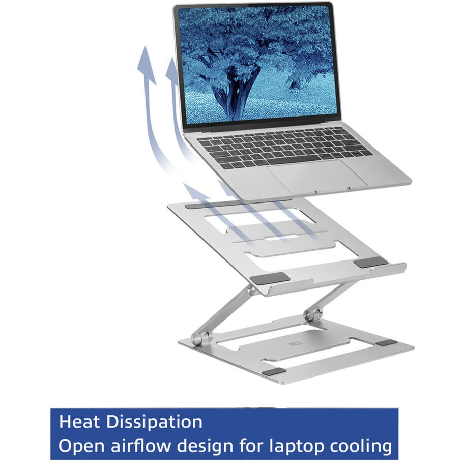 Support pour ordinateur portable Act Connectivity en aluminium (aluminium, pliable, réglable en hauteur en continu)