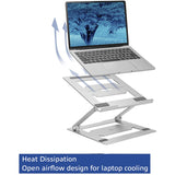 Support pour ordinateur portable Act Connectivity en aluminium (aluminium, pliable, réglable en hauteur en continu)