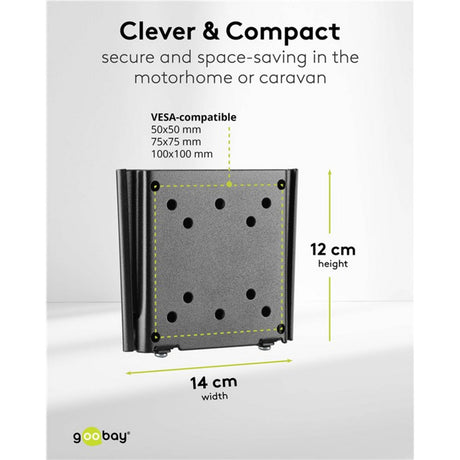 Goobay Support mural TV caravane fixe(s), montage mural 13 à 27 pouces (noir)