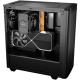 Soyez silencieux! boîtier tour midi à fenêtre de flux d'air pure base 501 (noir | 2x USB-A | 1x USB-C | verre trempé)