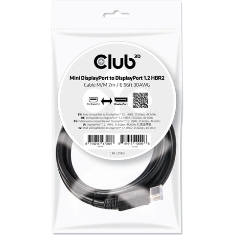 Câble Club 3d mini displayport - displayport 1.2 (noir, 2 mètres)