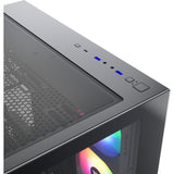 Boîtier tour midi Xyz pc gear tesseract x (noir | 2x USB-A | 1x USB-C | verre trempé)