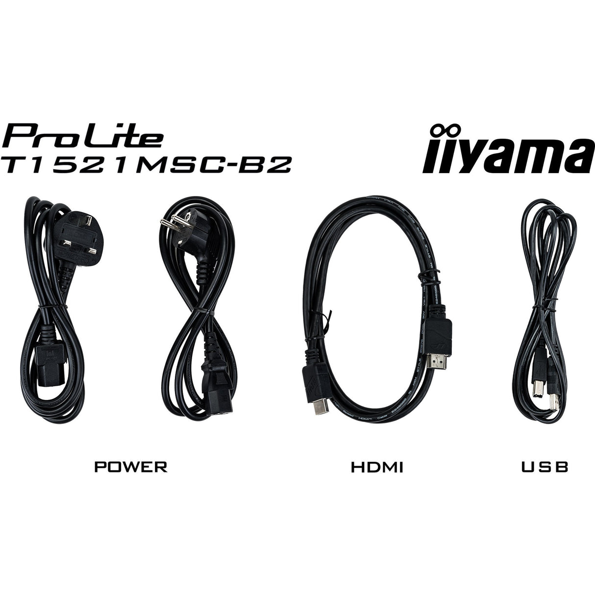 Moniteur à écran tactile Iiyama prolite t1521msc-b2 15 (noir, hdmi, vga, usb-b)