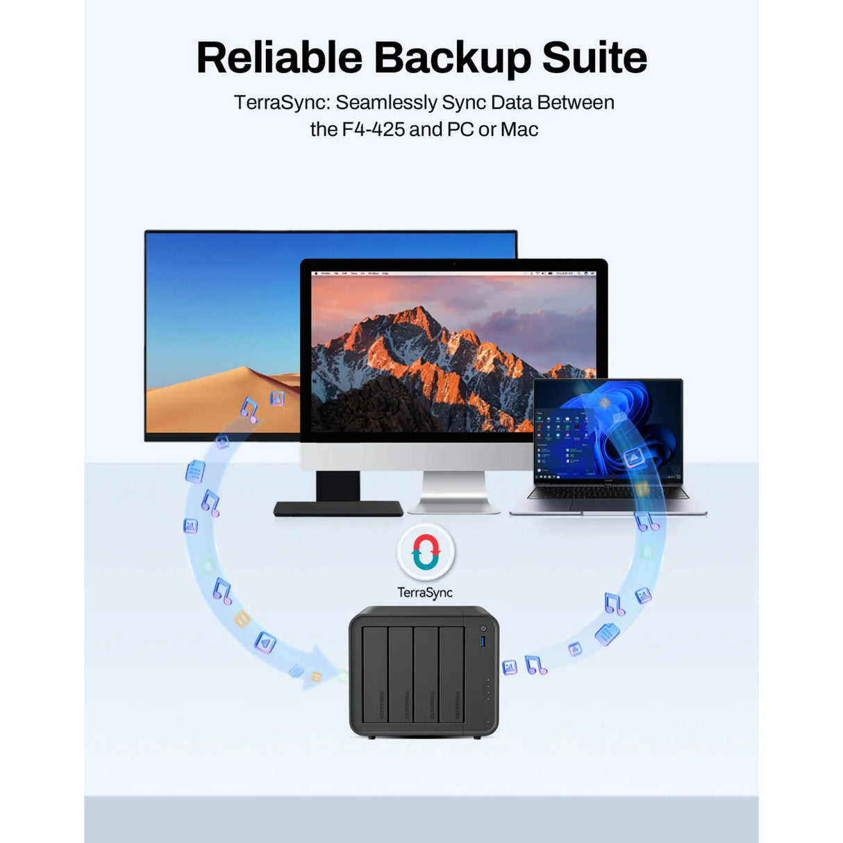 Terramaster f4-425 nas (noir, 1x 2,5GBE, HDMI, USB)