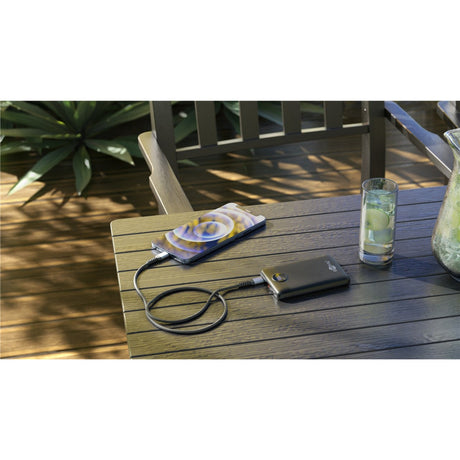 Goobay banque d'alimentation compacte 10 000 mah (noir, 10 ah, 1x USB-A, 1x USB-C, Power Delivery, charge rapide)