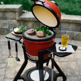 Kamado Joe Joe Jr-kar avec des tables latérales