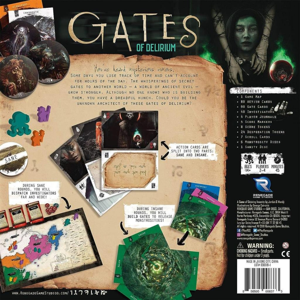 Réseau de joueurs européens Gates of Delirium, jeu de société (anglais, 2 à 4 joueurs, 45 minutes, à partir de 14 ans)