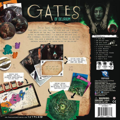 Réseau de joueurs européens Gates of Delirium, jeu de société (anglais, 2 à 4 joueurs, 45 minutes, à partir de 14 ans)